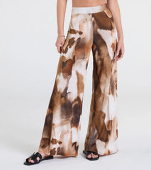 Off To Paradise Wide-Leg Abstract Pants