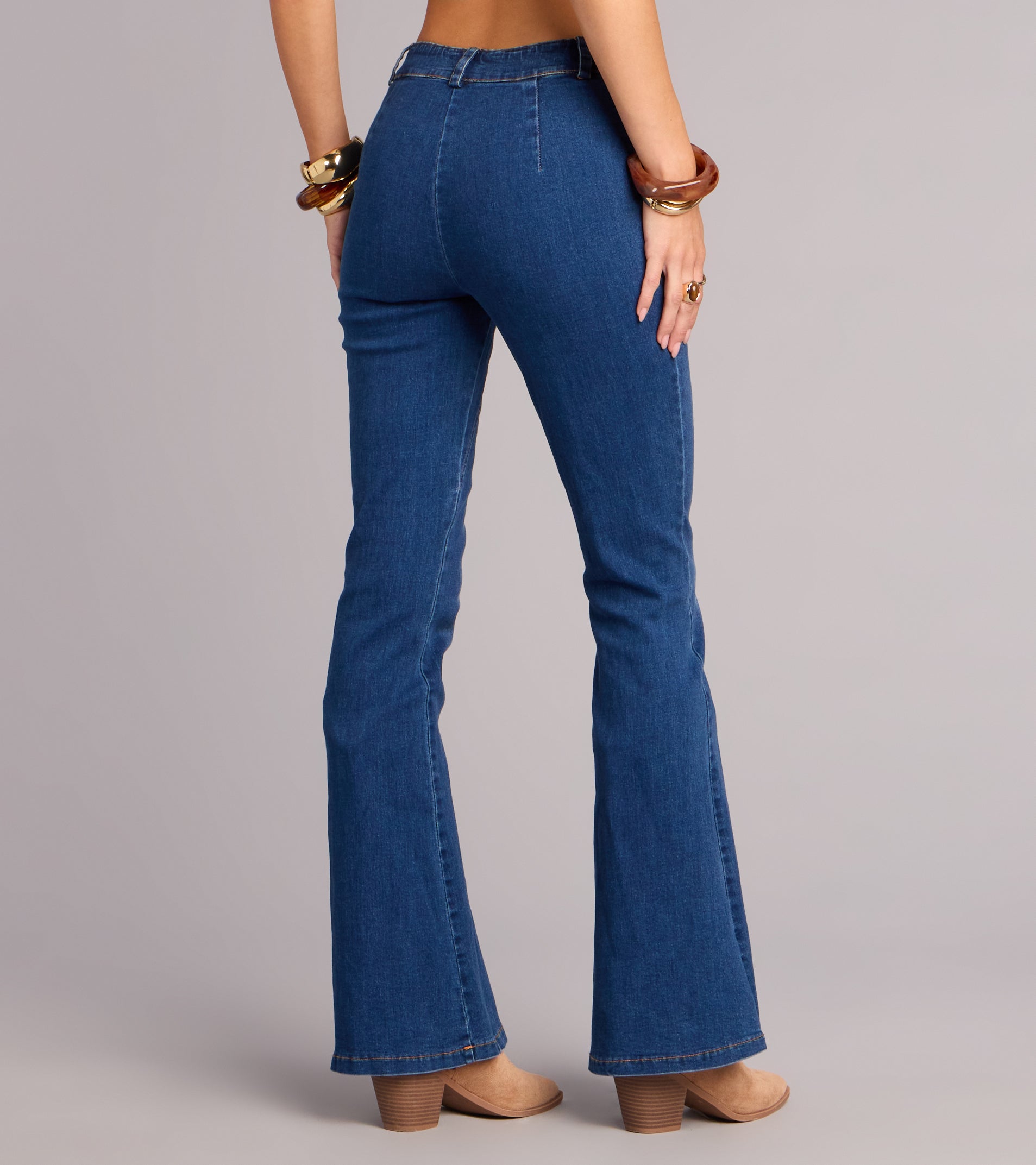Curve Code V-Waist Flare Denim Jeans