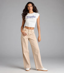 Fresh Vibes Mid-Rise Wide Leg Denim Jeans