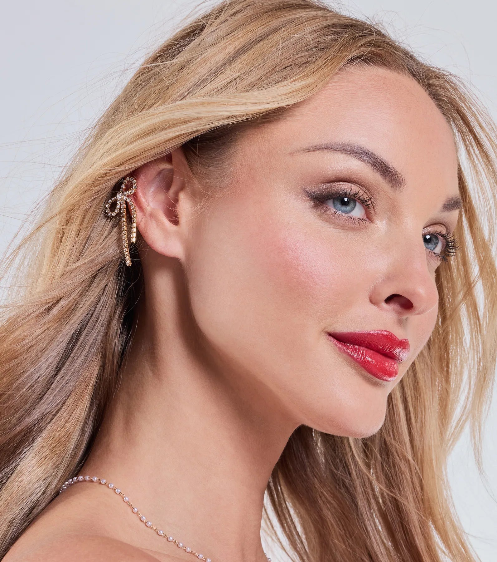 Cute And Glam Rhinestone Cuff Earrings