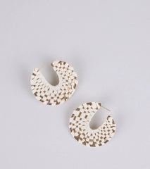 Sun Chaser Woven Raffia Hoop Earrings