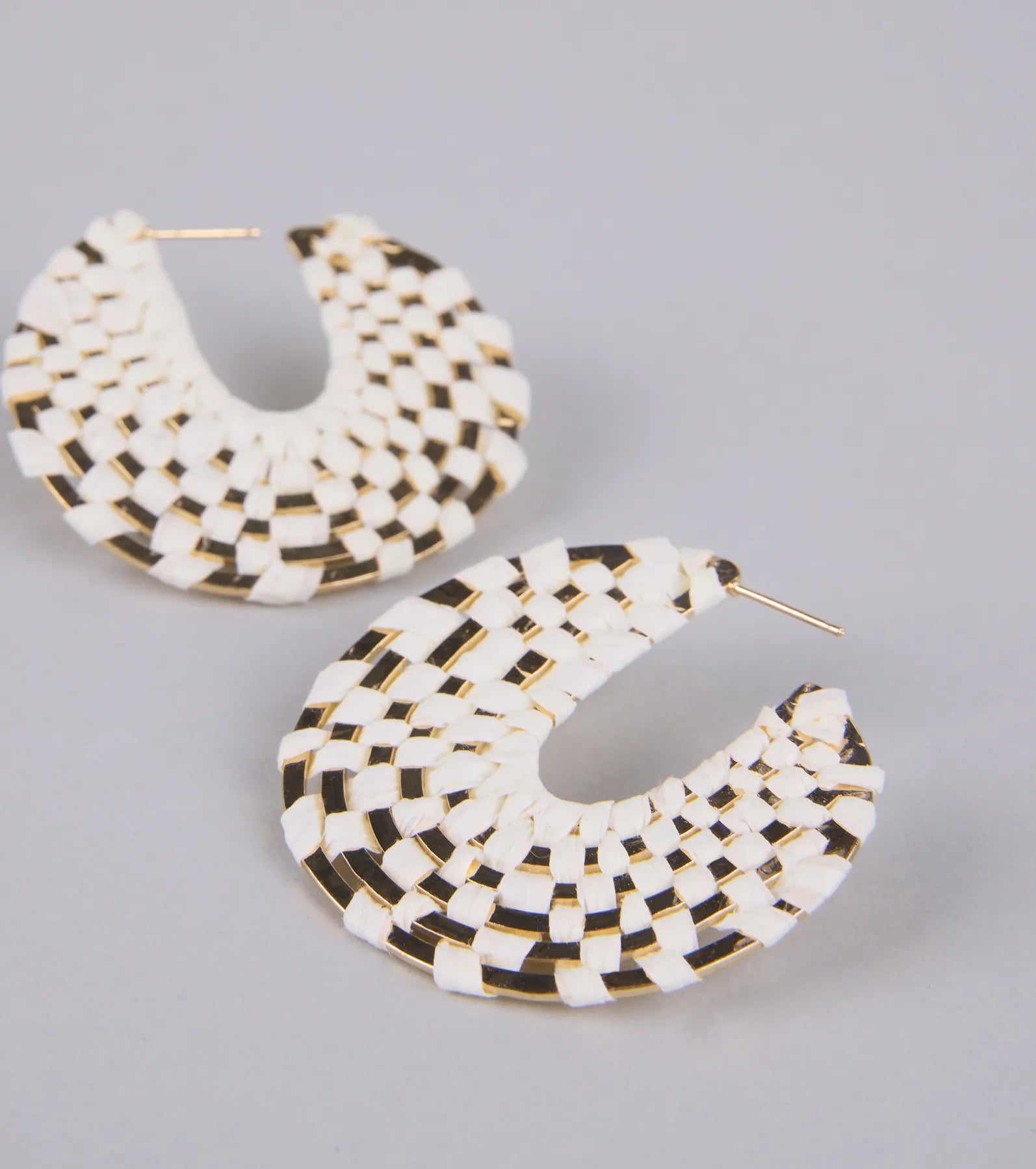 Sun Chaser Woven Raffia Hoop Earrings