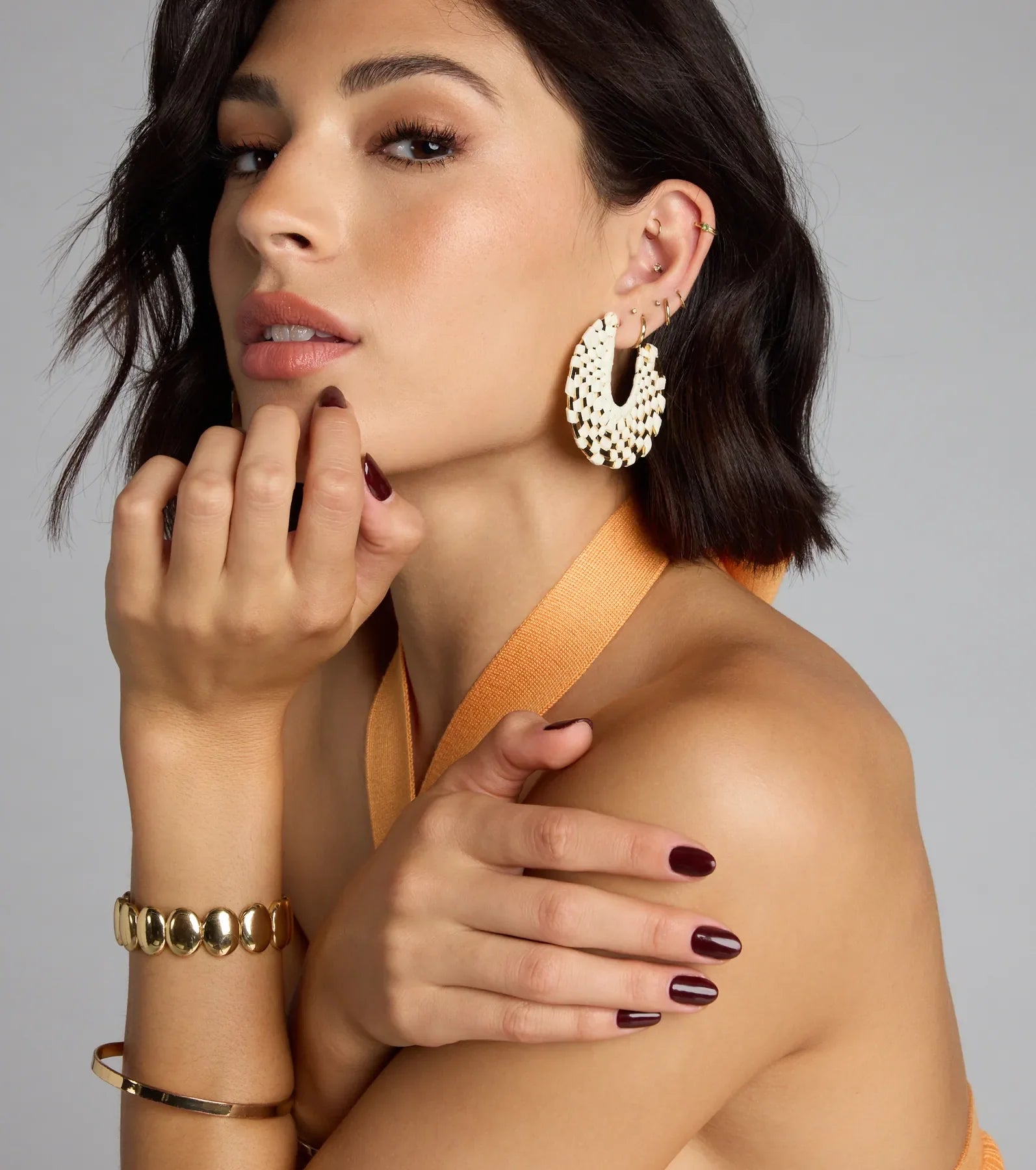 Sun Chaser Woven Raffia Hoop Earrings