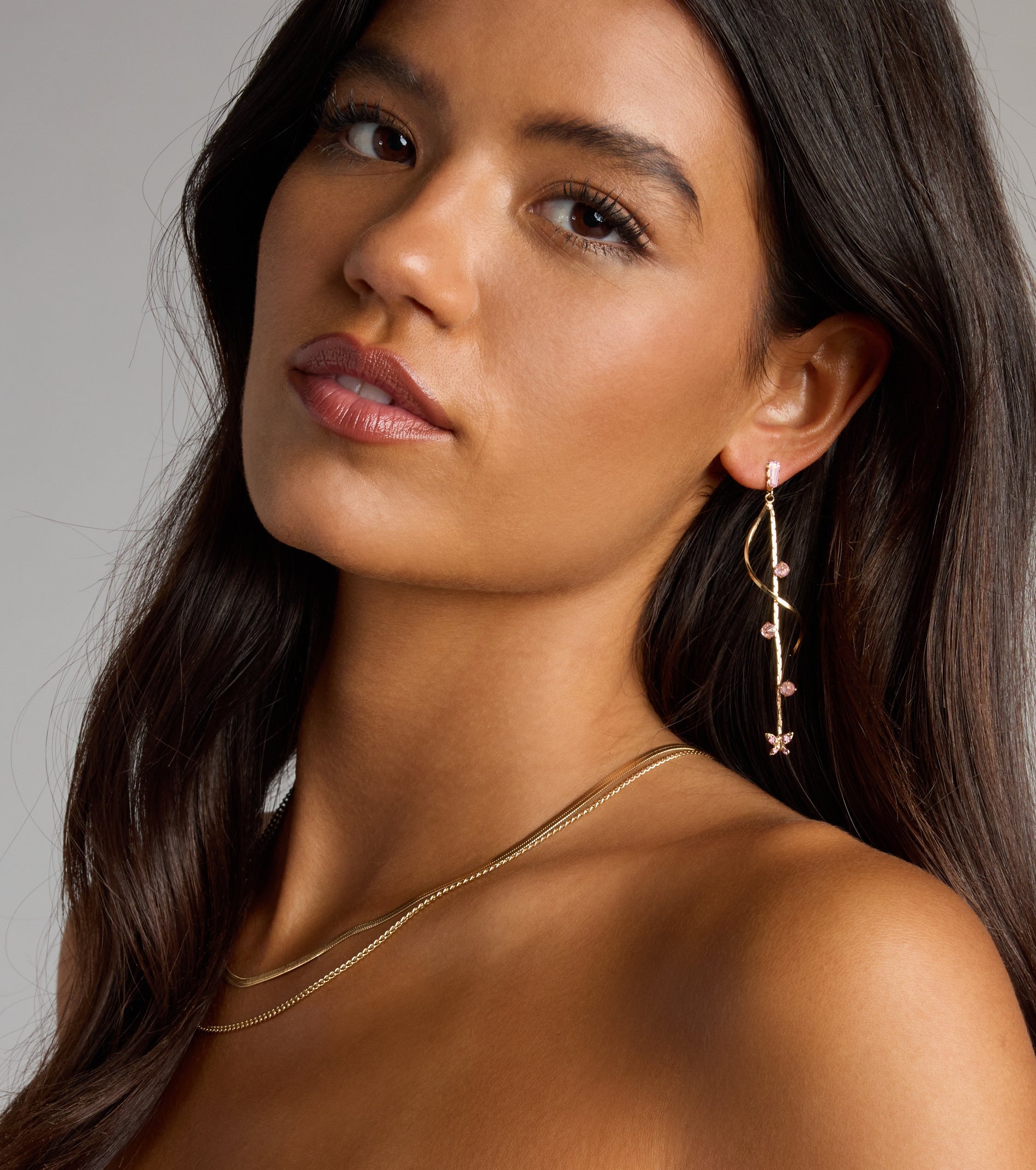 Glistening Heights Butterfly Rhinestone Earrings