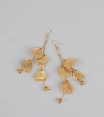 Natural Elegance Flower Petal Earrings