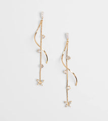 Glistening Heights Butterfly Rhinestone Earrings