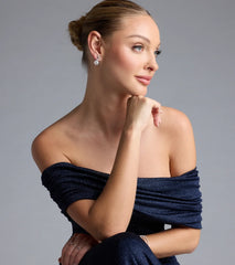 Dainty Glitz Rhinestone Flower Stud Earrings