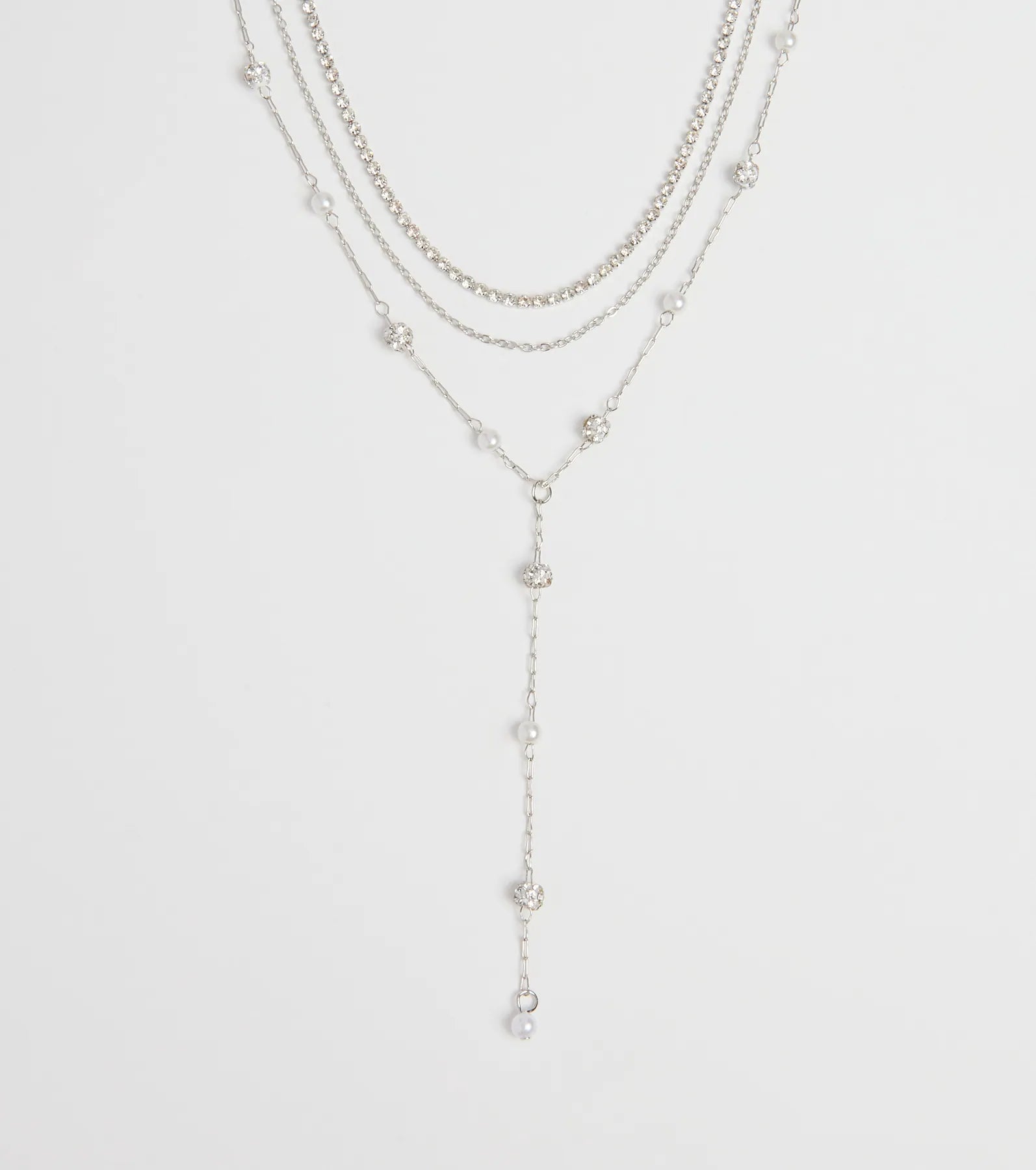 Unforgettable Luxe Rhinestone Pearl Layered Necklace