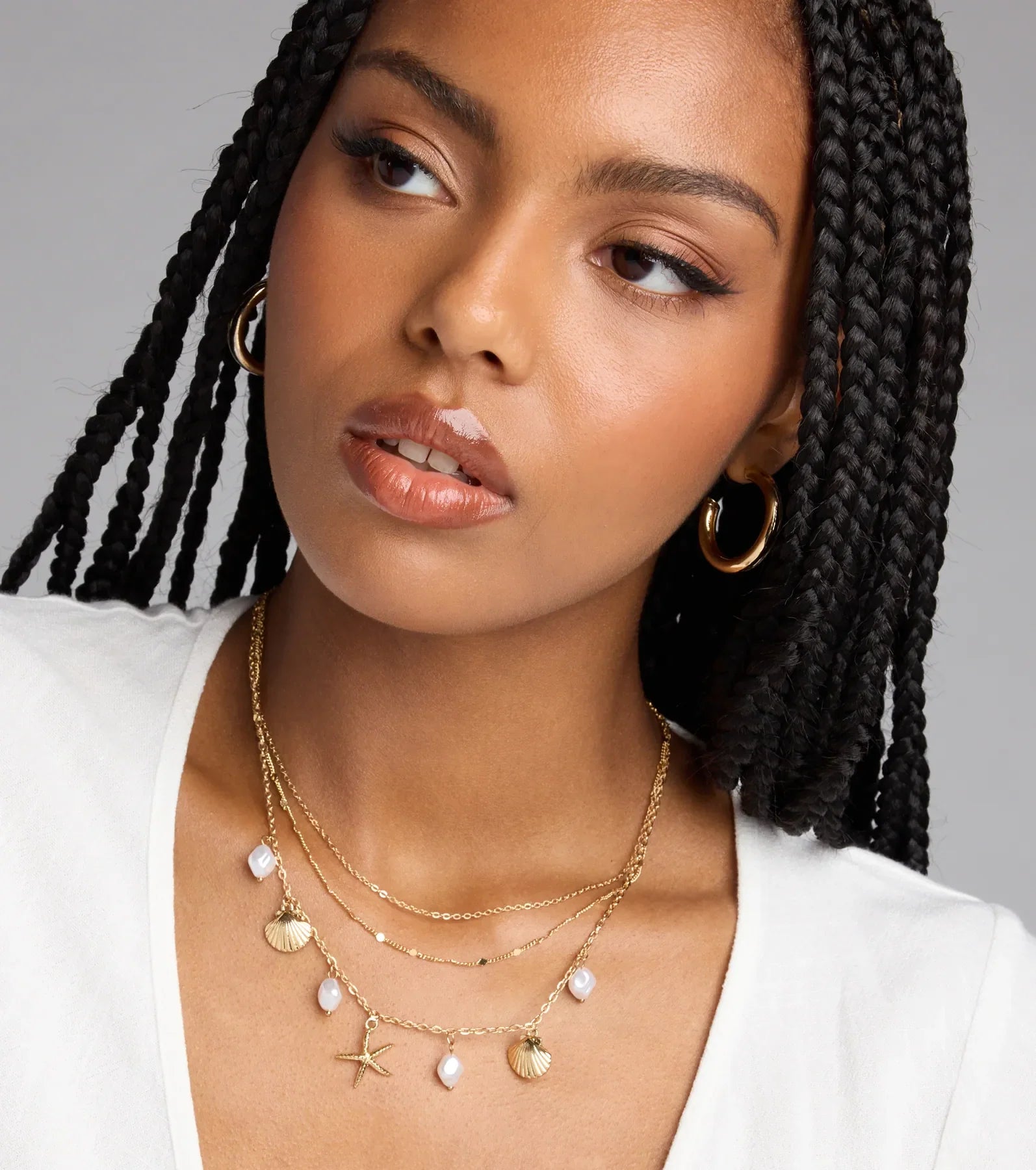 Mermaid Era Dainty Charm Necklace Set