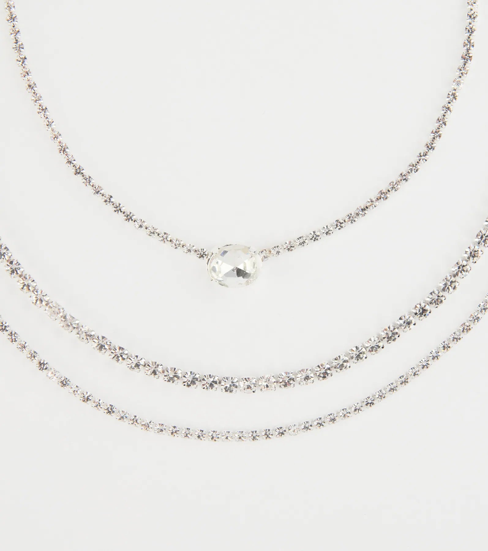 Chic Shine Rhinestone Layered Necklace