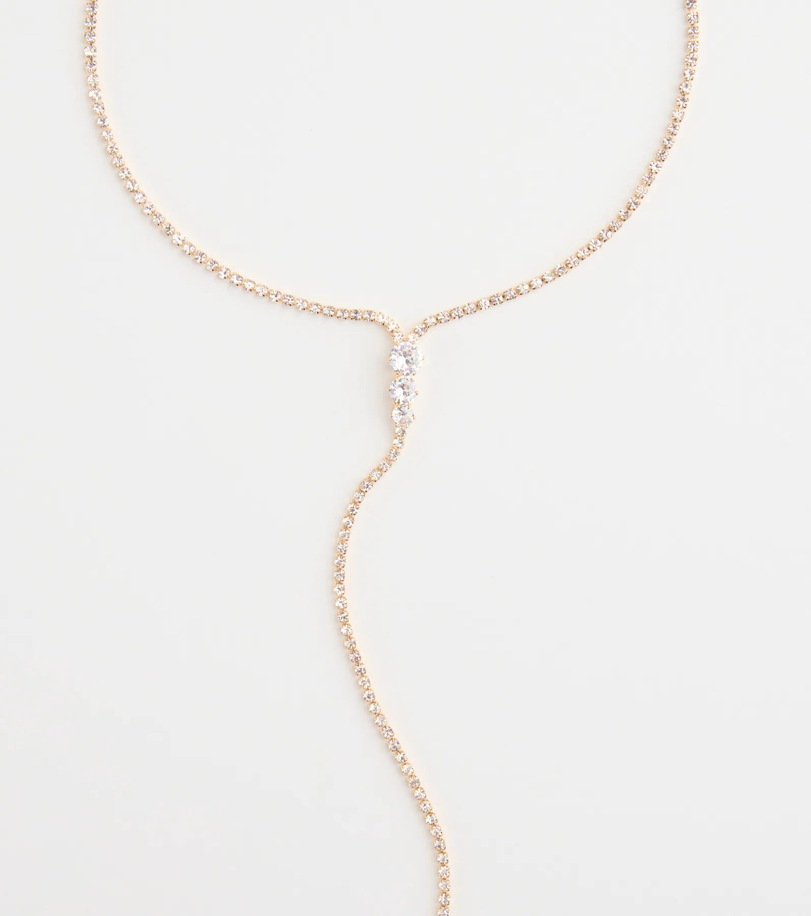 Chic Cubic Zirconia Choker Lariat Necklace