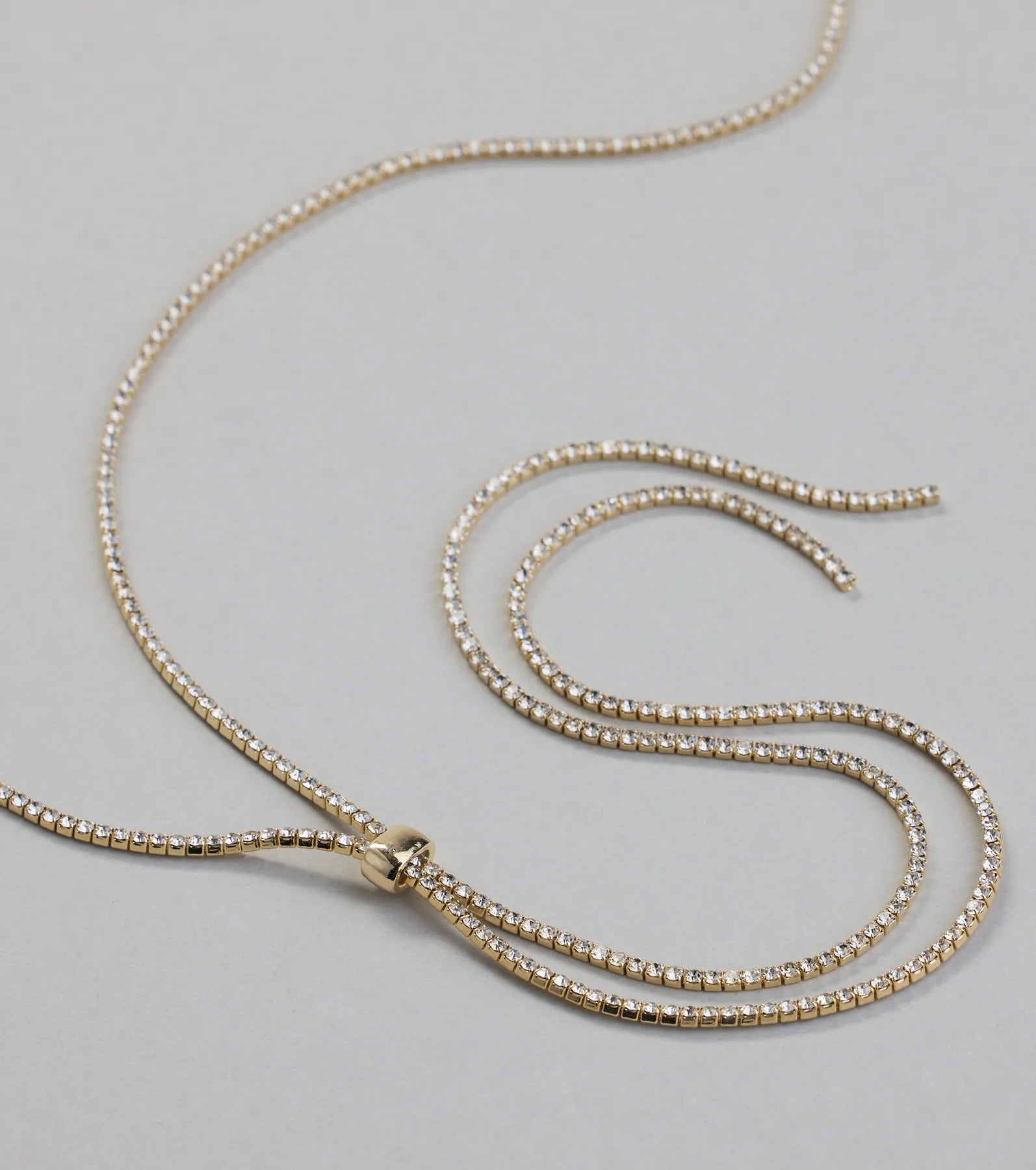Luxe Glimmer Rhinestone Long Necklace