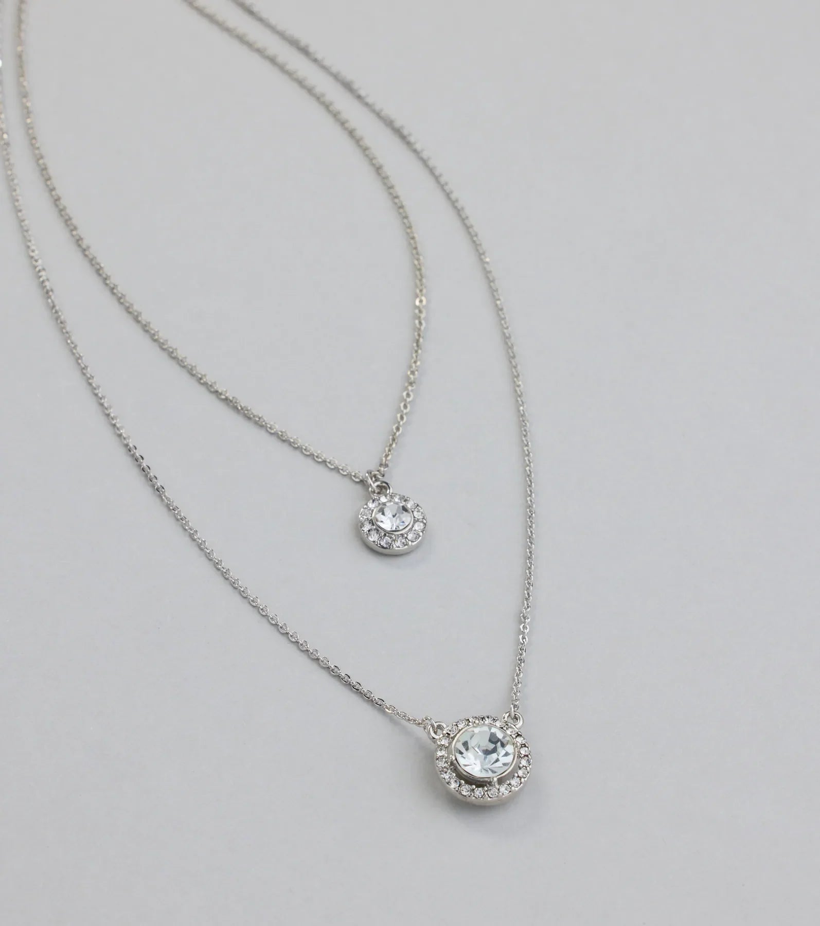Make An Impression Rhinestone Halo Charm Necklace
