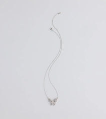 Dainty Beauty Rhinestone Butterfly Necklace