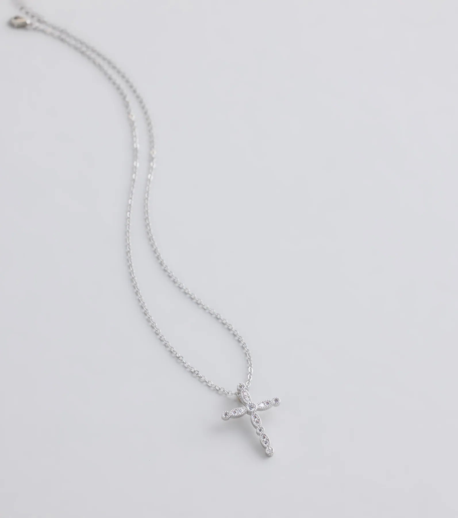 Divine Sparkle Cubic Zirconia Cross Necklace