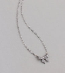 Chic Perfection Cubic Zirconia Bow Necklace