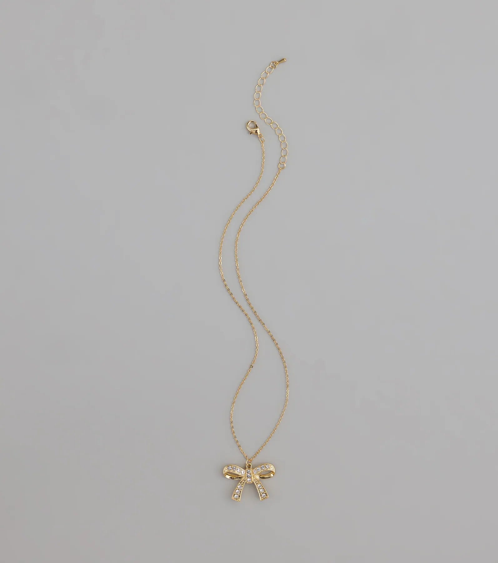 Simply Sparkling Rhinestone Bow Necklace
