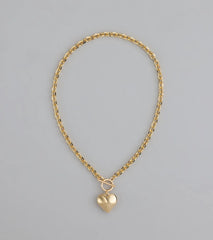 So Adorable Heart Charm Chain Necklace