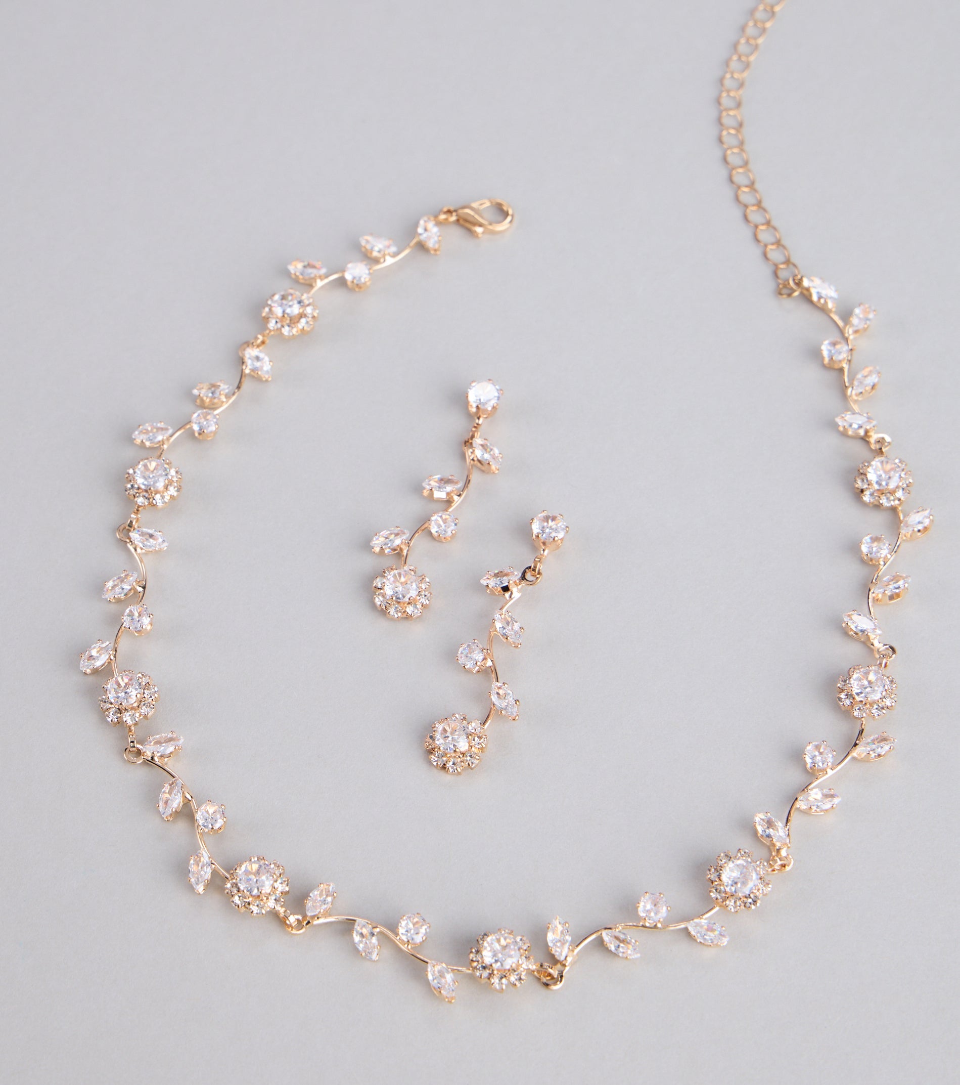 Floral Beauty Necklace And Earrings Set