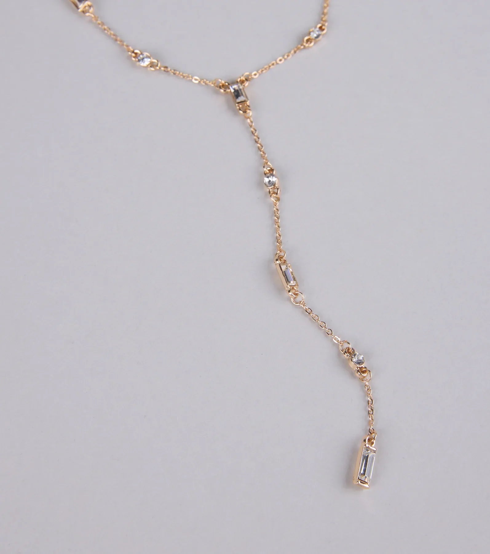 Best Version Of Me Rhinestone Lariat Necklace