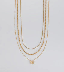 Wishing To Fly Butterfly Layered Necklace