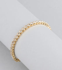 Pretty Shine Rhinestone Memory Wire Bracelet