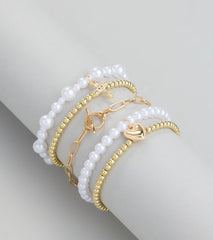 Playful Charm Heart Cross Five-Pack Bracelet Set