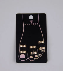 Glow Babe Six-Pack Toe Ring Set