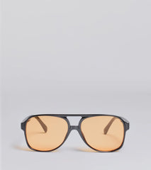Retro Look Flat Aviator Sunglasses