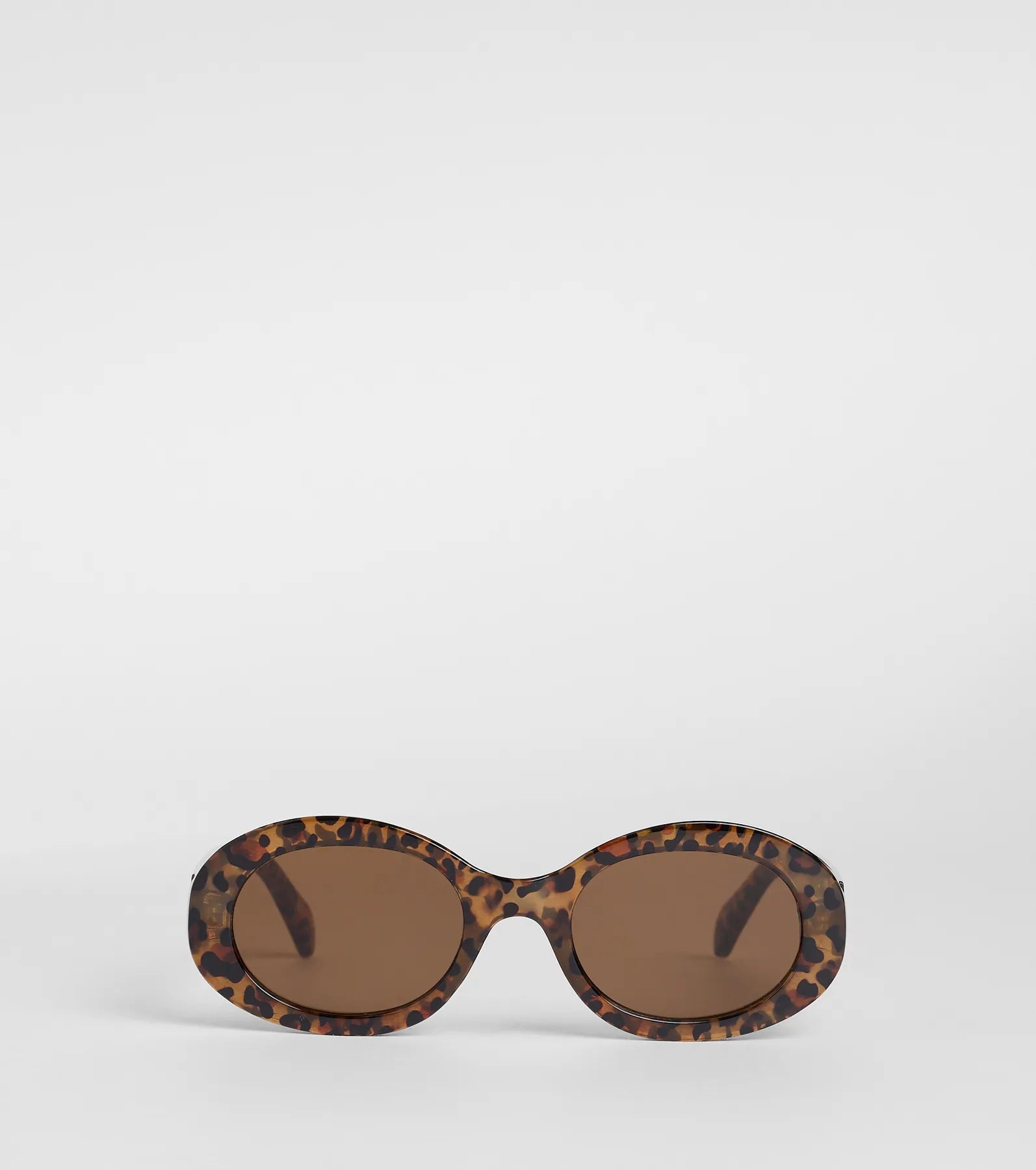 Trendsetter Leopard Print Oval Sunglasses