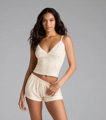 Bunny Tails Lace Trim Pajama Top