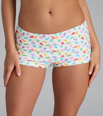 Sweet And Fruity Gummy Bear Print Pajama Shorts