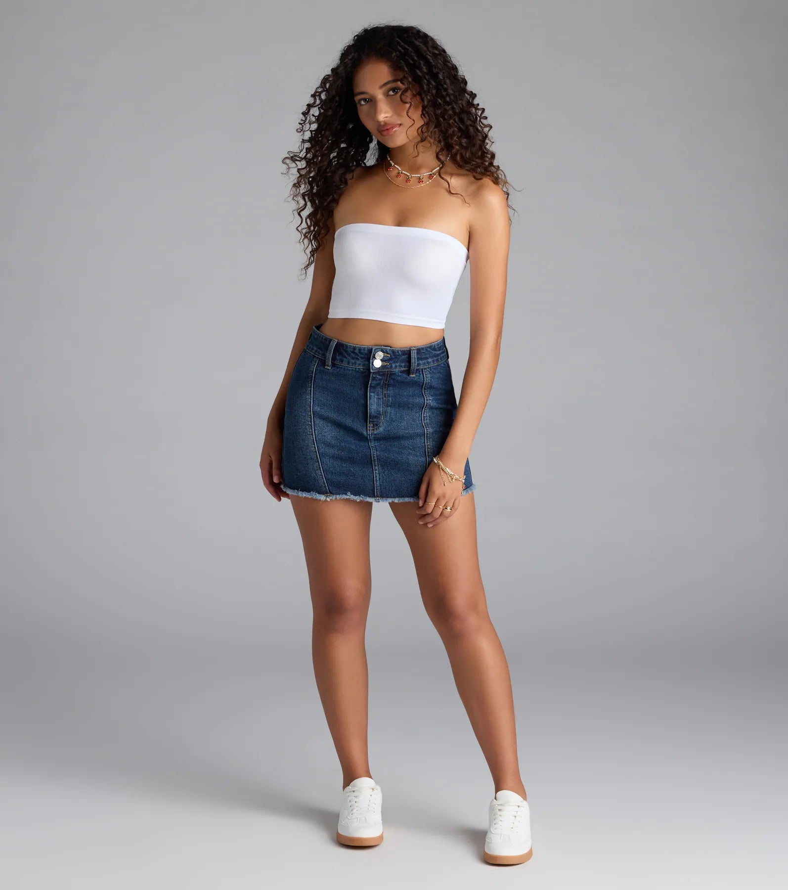 Casual Staple Ribbed Knit Bandeau Top