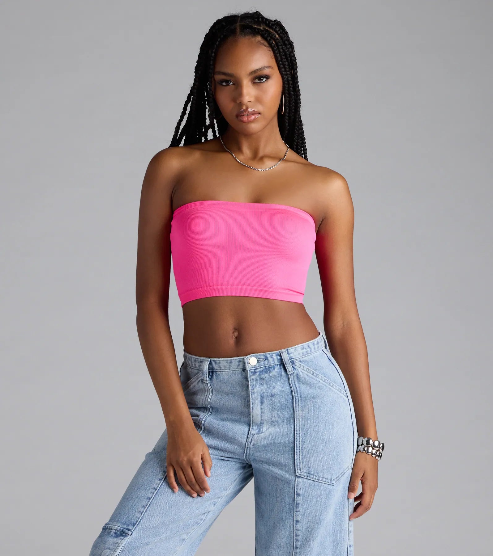 Major Fave Ribbed Knit Bandeau Top