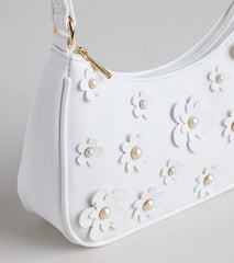 Polished Blooms Flower Pearl Shoulder Bag