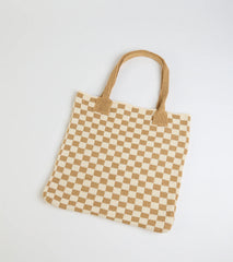 Style in Check Straw Tote Bag