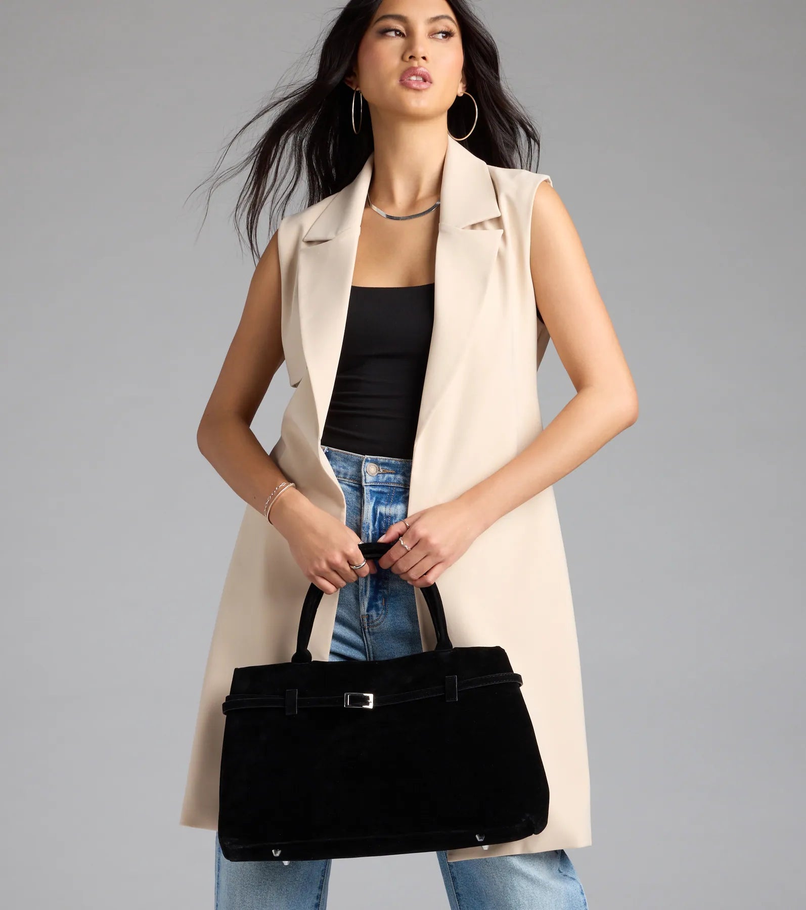 So Elevated Buckle Strap Satchel Bag