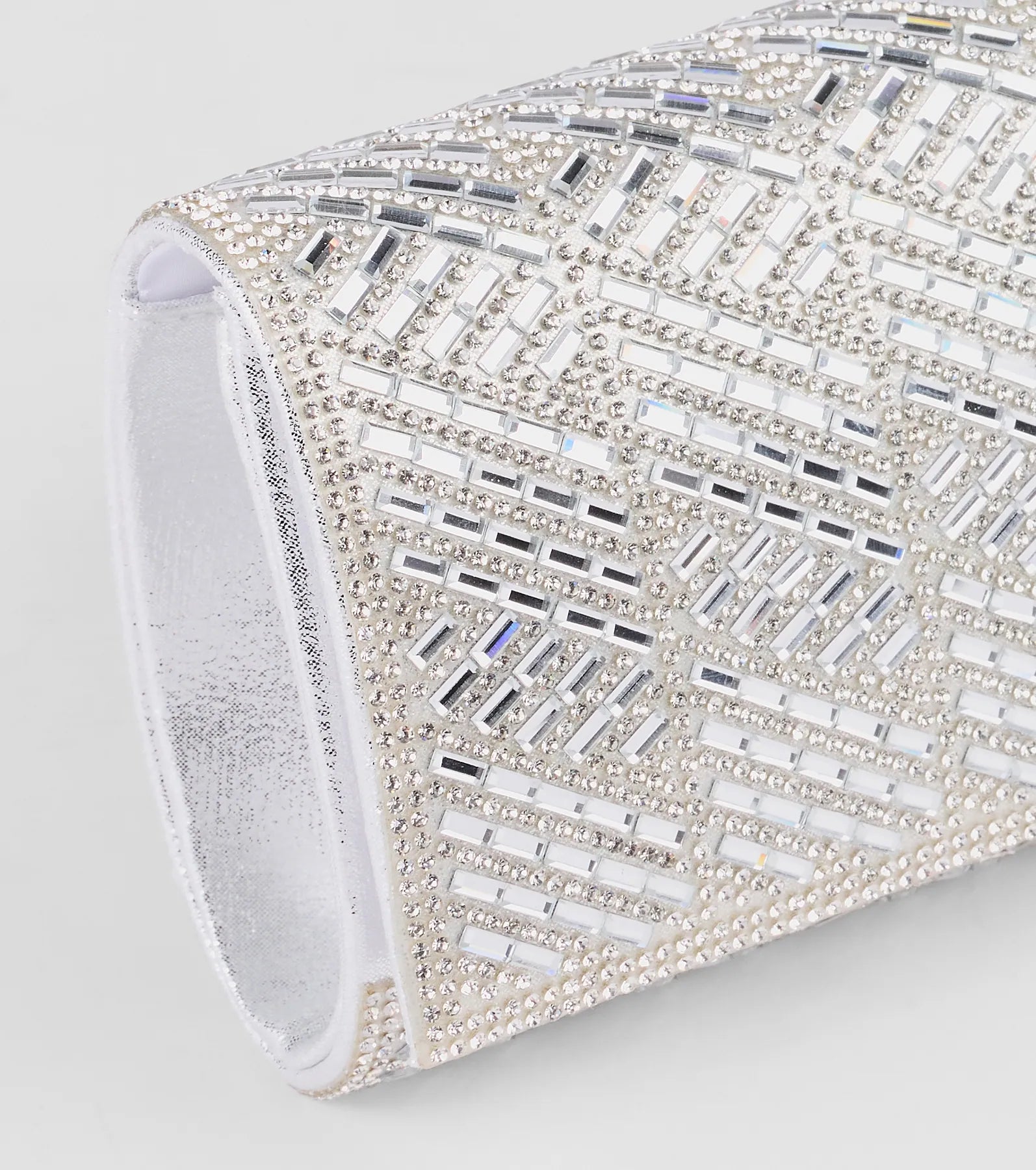 Glam Soiree Rhinestone Baguette Clutch
