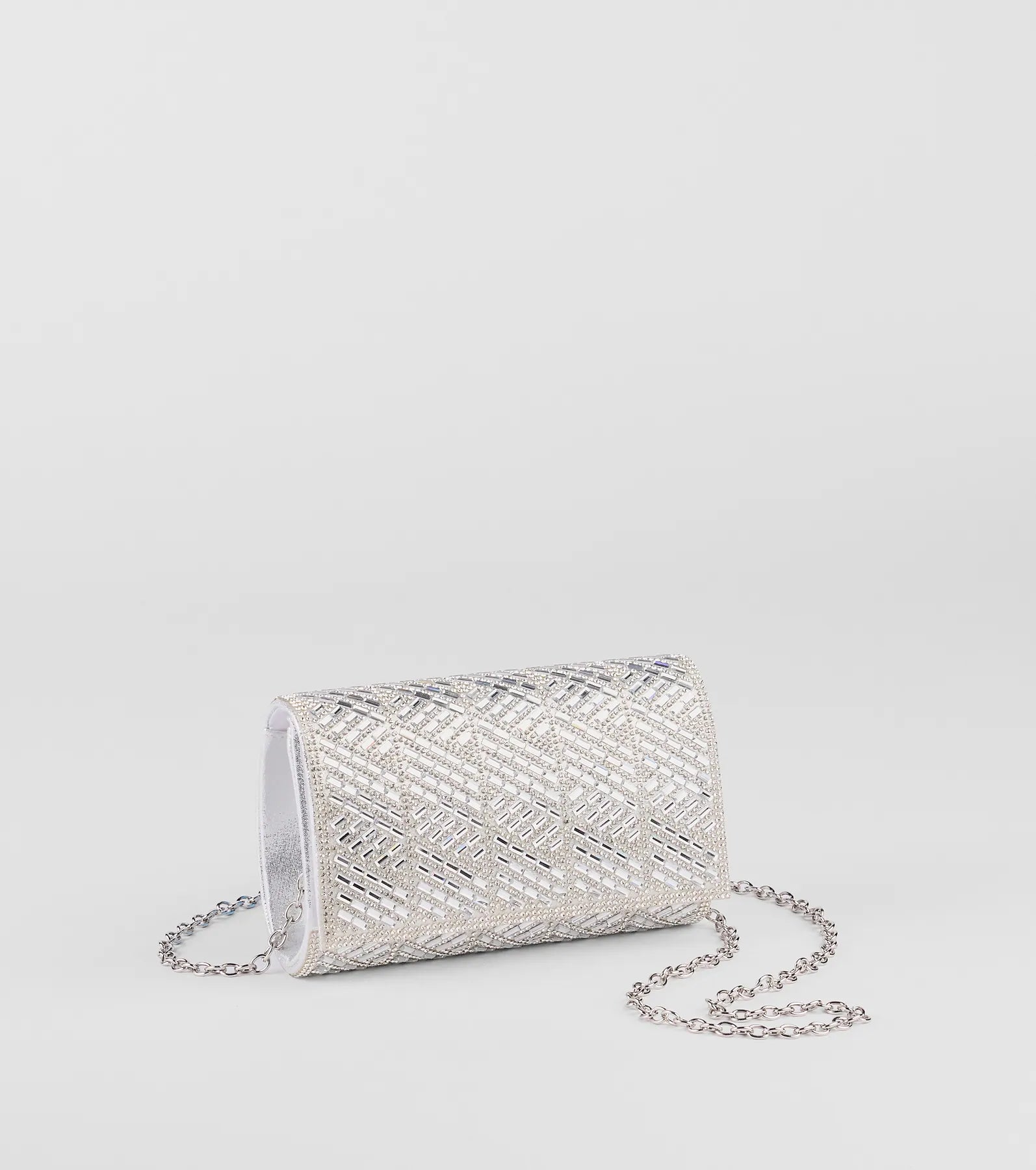 Glam Soiree Rhinestone Baguette Clutch