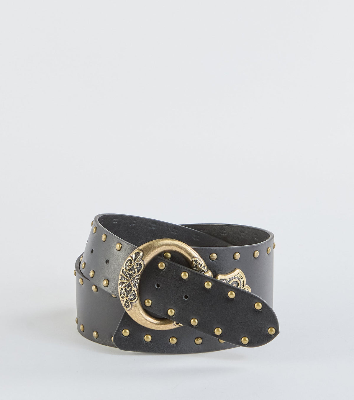 Trendy Flair Studded Faux Leather Belt