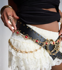 Trendy Flair Studded Faux Leather Belt