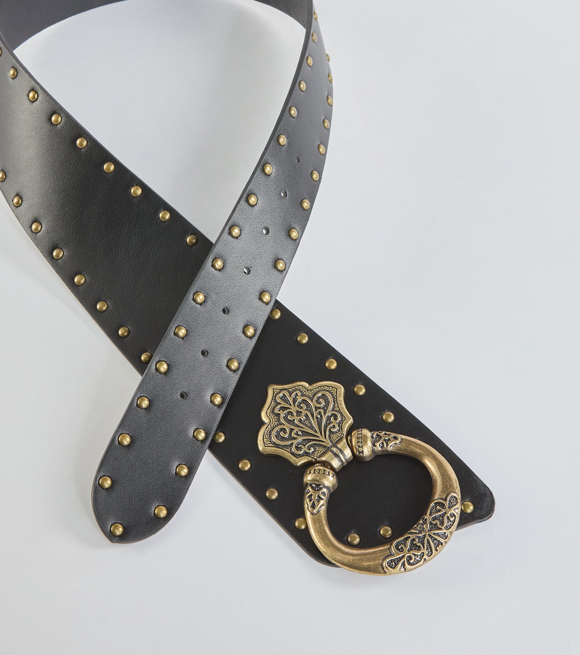 Trendy Flair Studded Faux Leather Belt