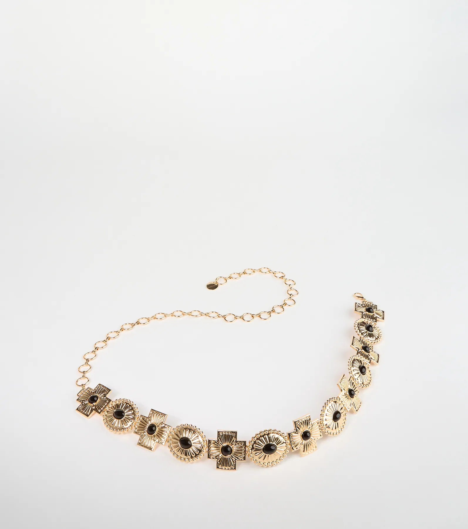 Boho Sleek Cross Concho Chain Belt