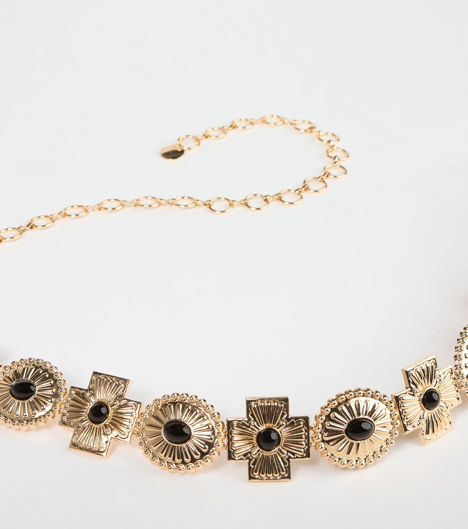 Boho Sleek Cross Concho Chain Belt