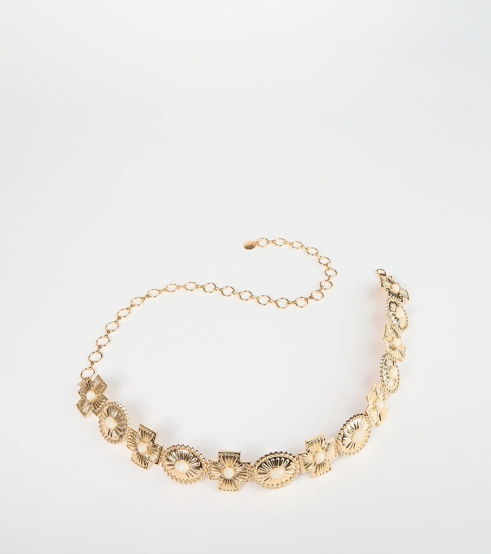 Boho Sleek Cross Concho Chain Belt