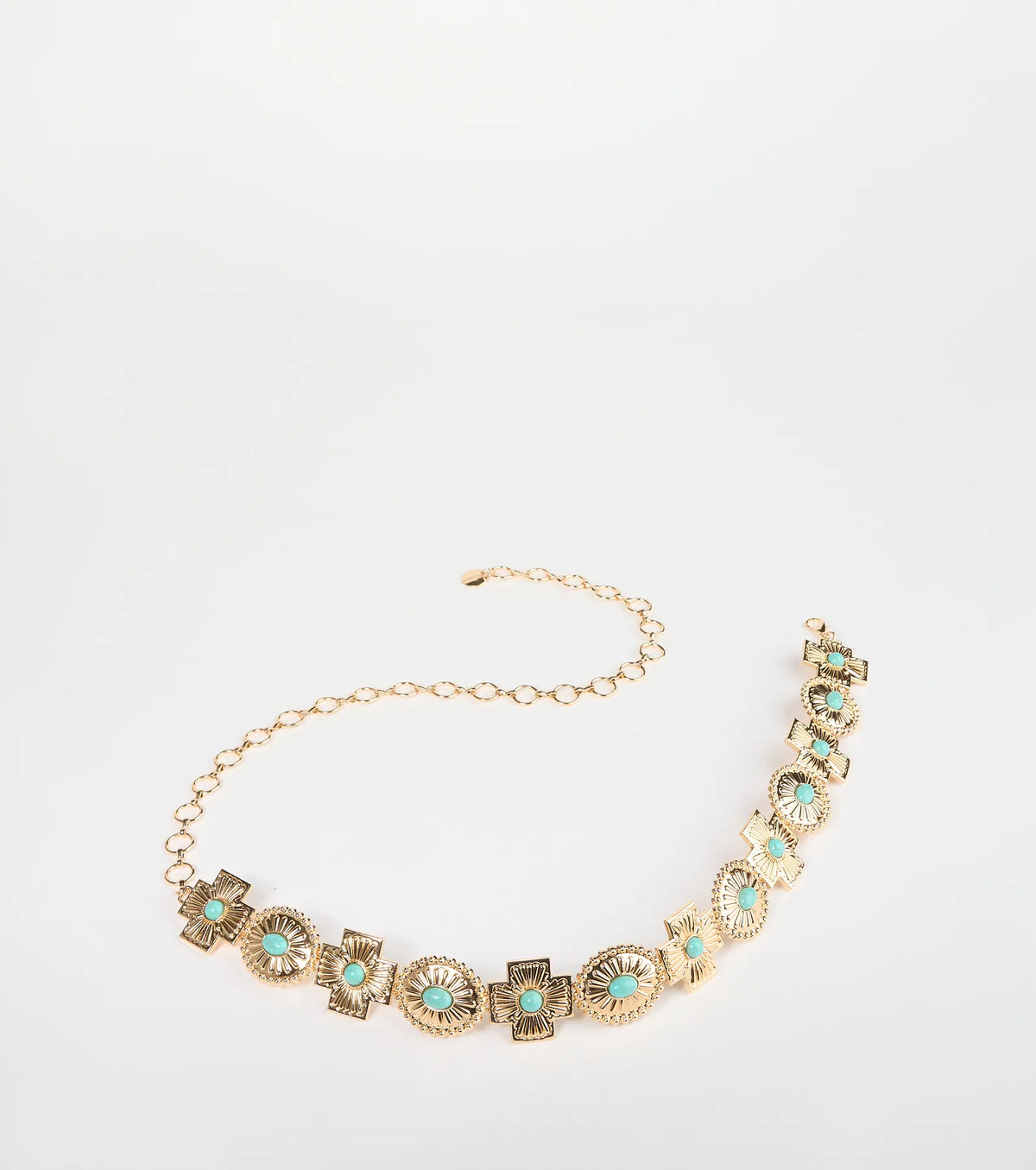 Boho Sleek Cross Concho Chain Belt