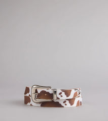 Rodeo Time Cow Print Belt