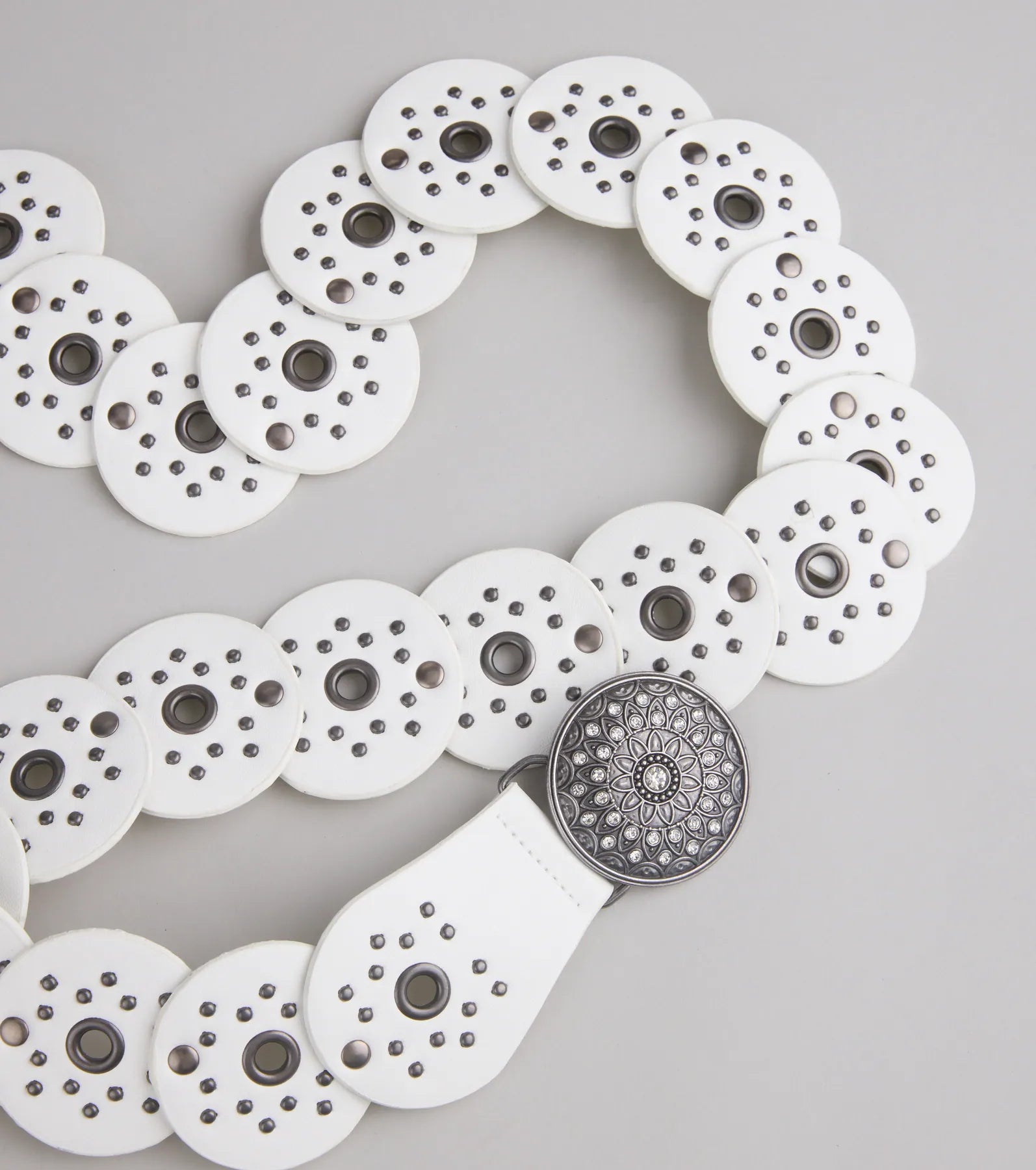 Boho Era Studded Faux Leather Medallion Belt