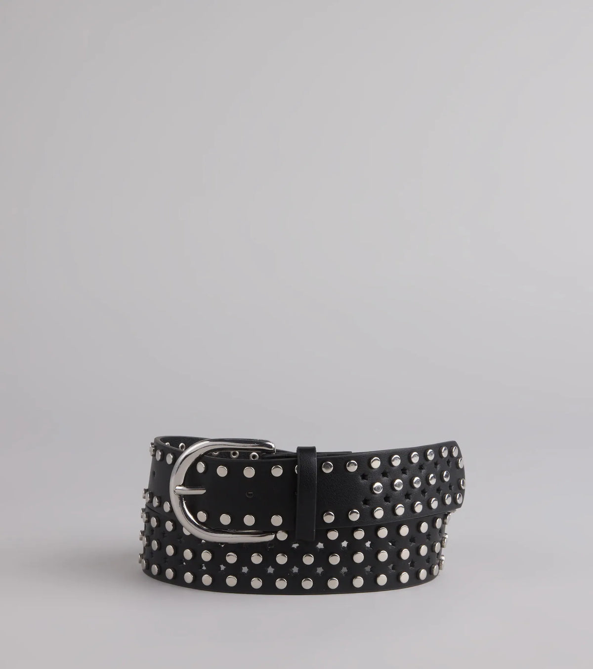 Elevated Edgy Studded Faux Leather Belt