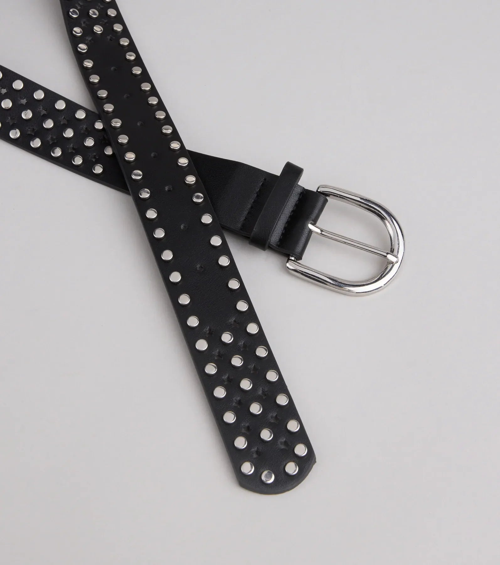 Elevated Edgy Studded Faux Leather Belt